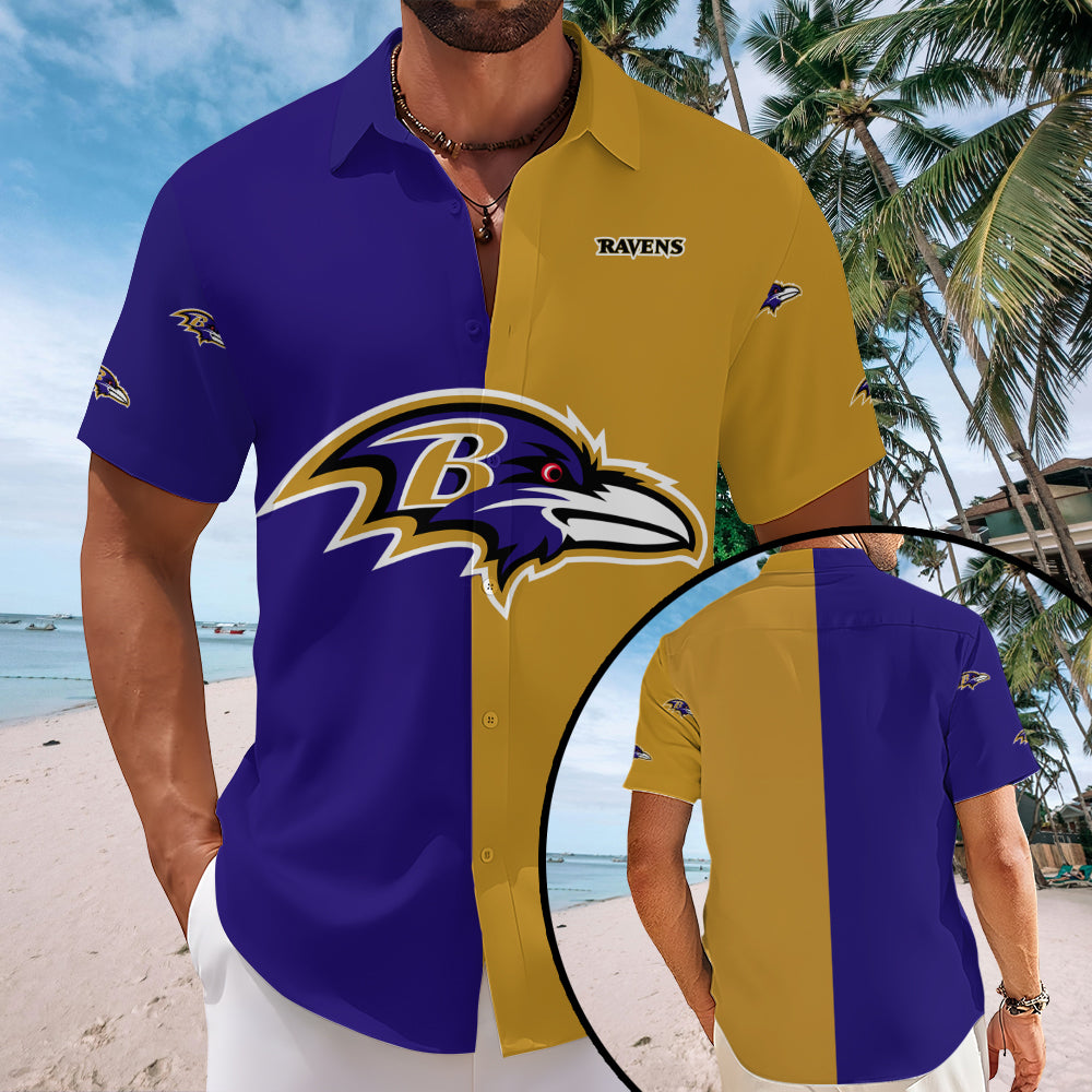 Baltimore Ravens Short Sleeve Button-Down Shirt – MAITM13547