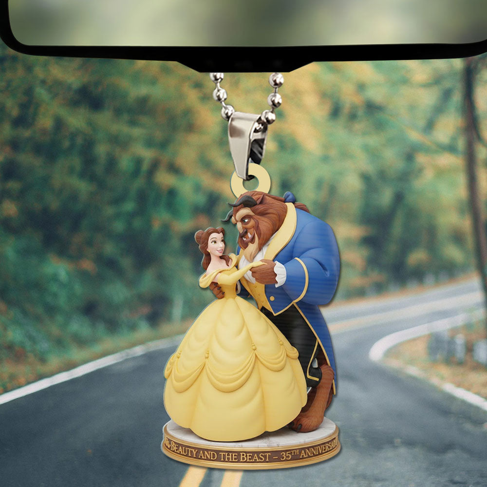 Beauty And The Beast 35th Anniversary Custom shape 2-sided Acrylic Car Ornament – TMTHU3332