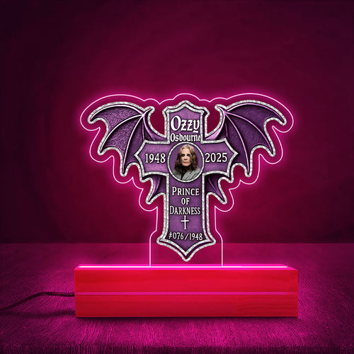 Black Sabbath x Ozzy Osbourne Led Light with Wooden Base (7 Colors) – HOATT 12137
