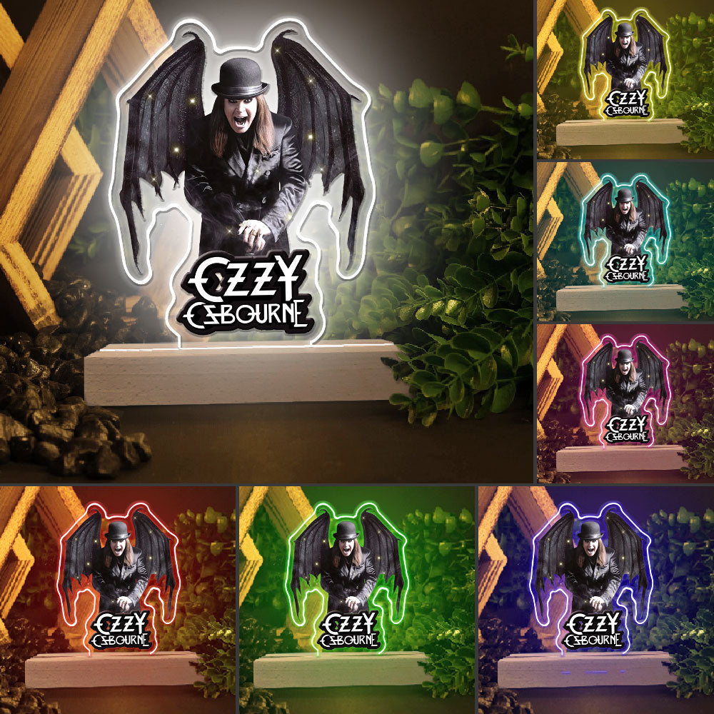 Black Sabbath x Ozzy Osbourne 3D Led Light Wooden Base – HOATT12556