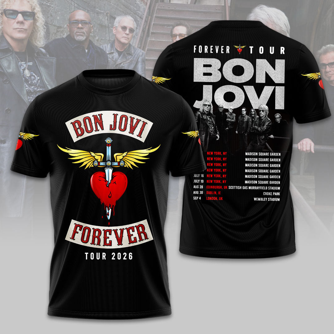 Bon Jovi 2026 Forever Tour 3D Apparel – HOATT14188