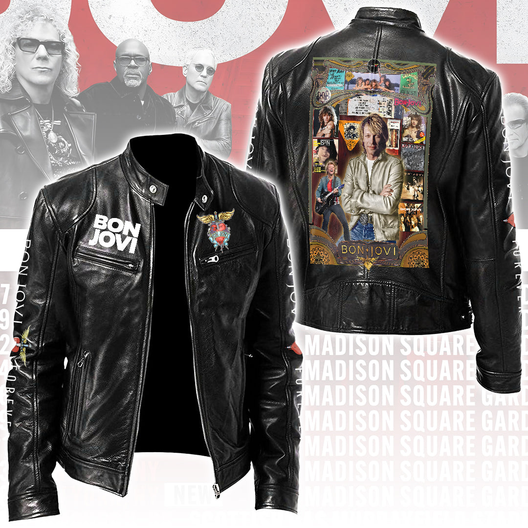 Bon Jovi Motorcycle Leather Jacket – HOATT15387