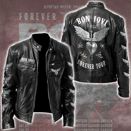 Bon Jovi Motorcycle Leather Jacket – TANTN17932