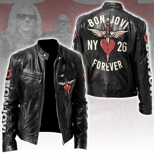 Bon Jovi Tour 2026 Motorcycle Leather Jacket – TANTN24271