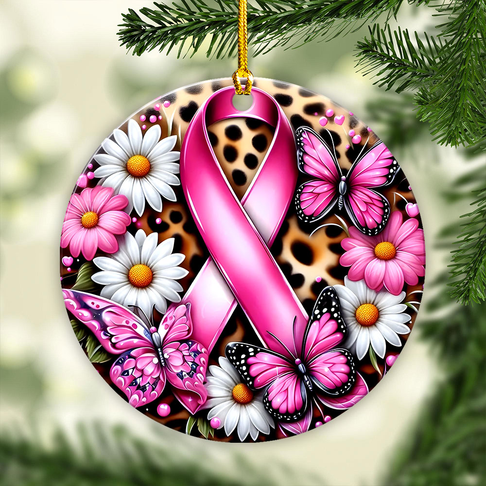 Breast Cancer Awareness Fixed Shape 2-Side Printed Acrylic Ornament – GNE 1786