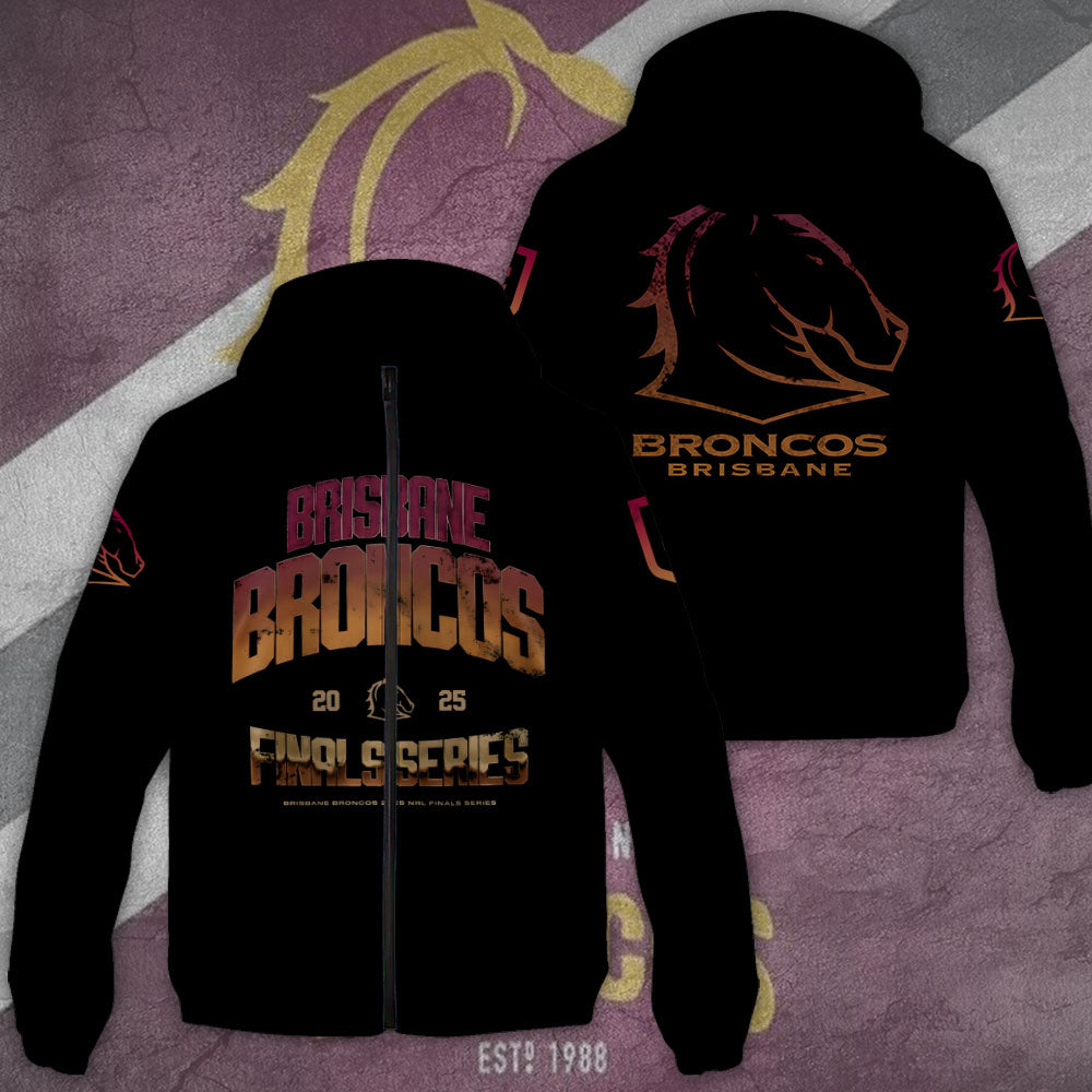 Brisbane Broncos 2025 NRL Finals 3D Windbreaker Jacket – TANTN16819