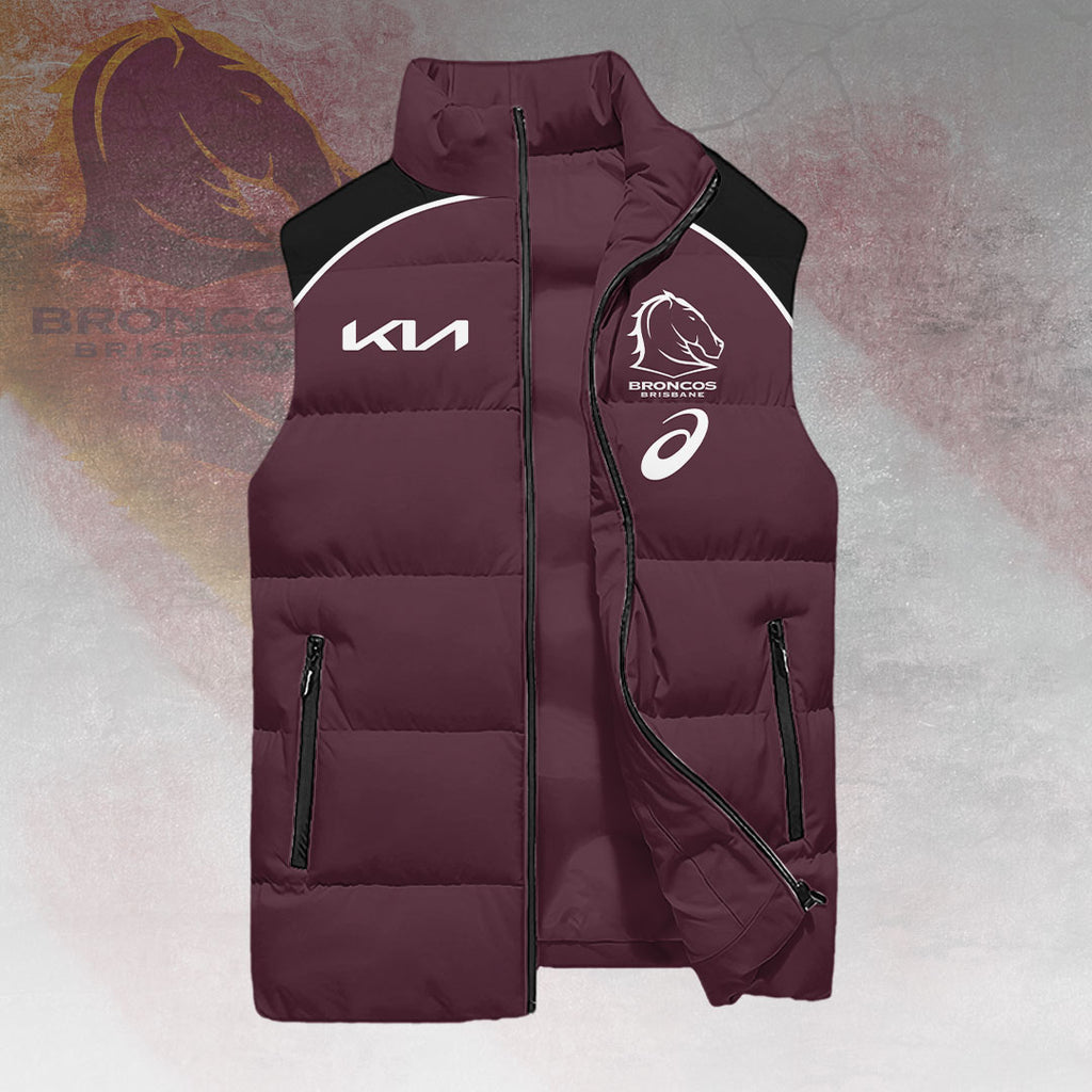 Brisbane Broncos 2025 NRL Premiers 3D Sleeveless Down Jacket – HOATT14019