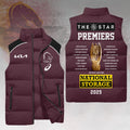 Brisbane Broncos 2025 NRL Premiers 3D Sleeveless Down Jacket – HOATT14019