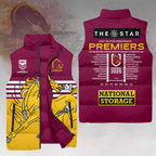 Brisbane Broncos 2025 NRL Premiers 3D Sleeveless Down Jacket – HOATT14055