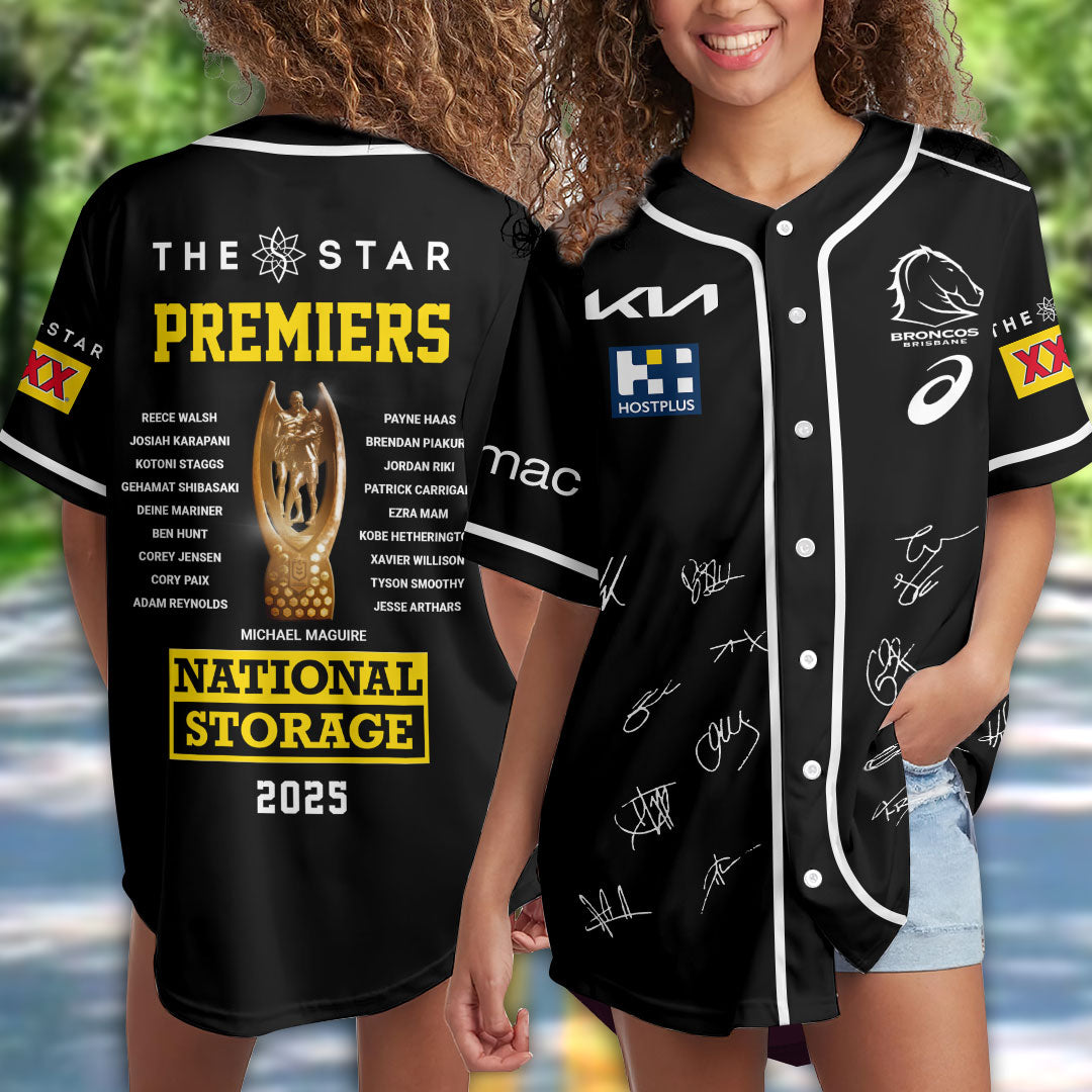 Brisbane Broncos 2025 NRL Premiers Baseball Jersey – HOATT14058
