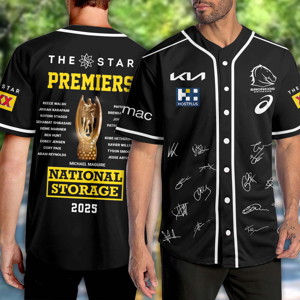 Brisbane Broncos 2025 NRL Premiers Baseball Jersey – HOATT14058