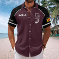 Brisbane Broncos 2025 NRL Premiers Short Sleeve Button-Down Shirt – HOATT13895