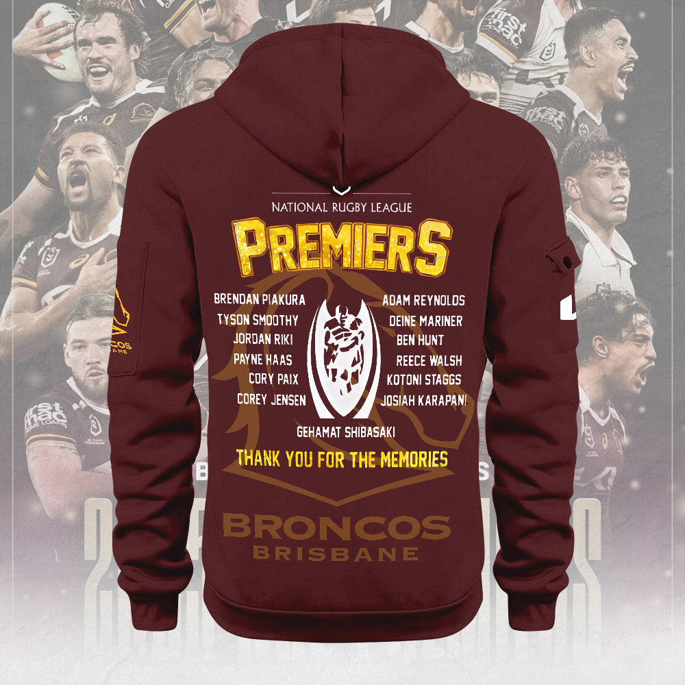 Brisbane Broncos 2025 Premiers 2D Quarter Zip Hoodie – MAITM13294