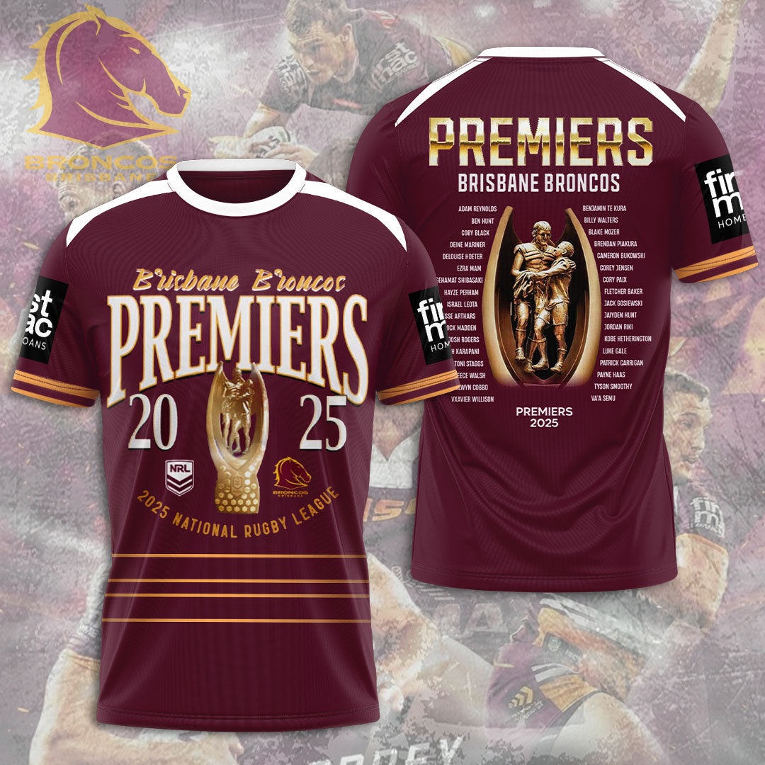 Brisbane Broncos 2025 Premiers 3D Apparel – MAITM13254
