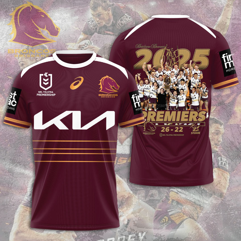 Brisbane Broncos 2025 Premiers 3D Apparel – MAITM13595