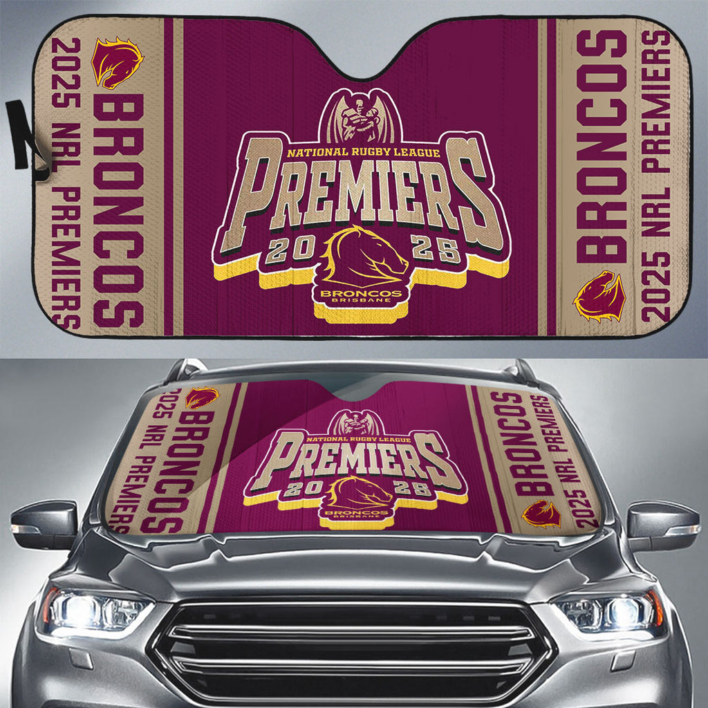 Brisbane Broncos 2025 Premiers Auto Sun Shade – MAITM13481
