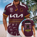 Brisbane Broncos 2025 Premiers Short Sleeve Button-Down Shirt – MAITM13374