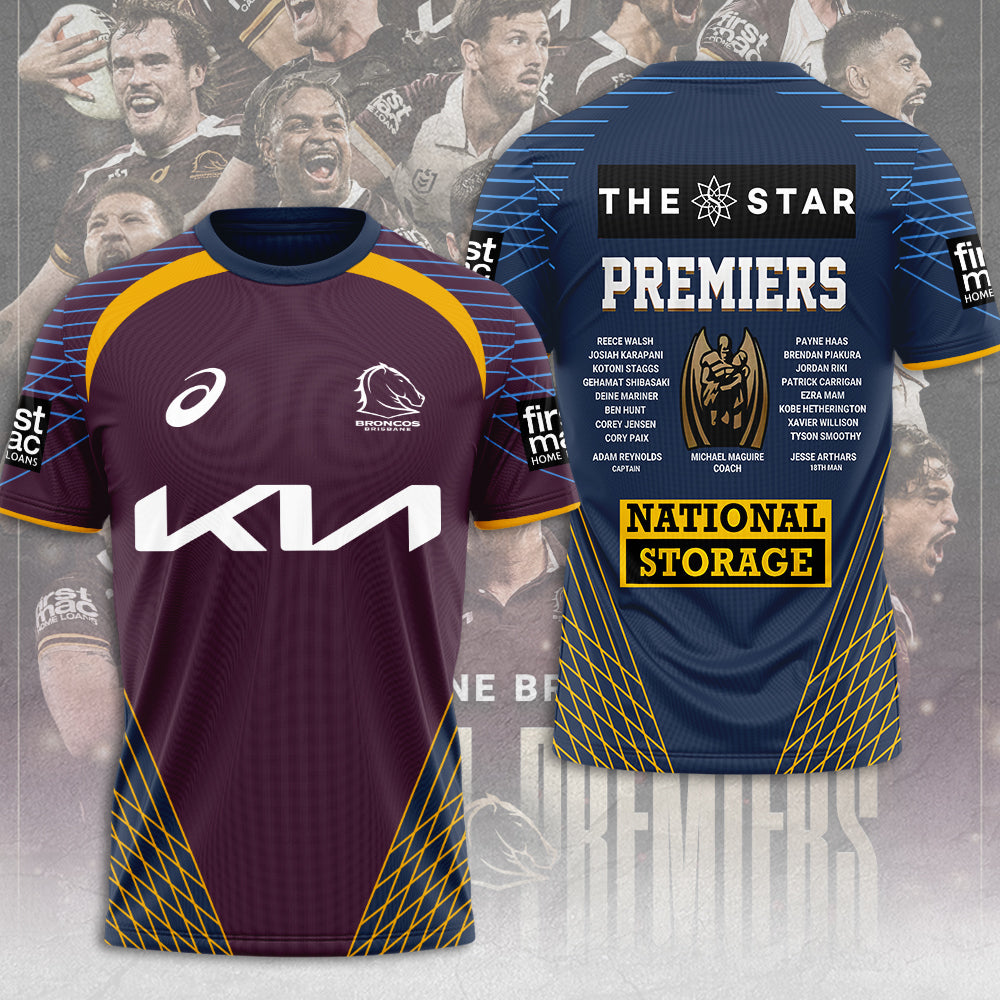 Brisbane Broncos 2025 Premiership 3D Apparel – MAITM13513