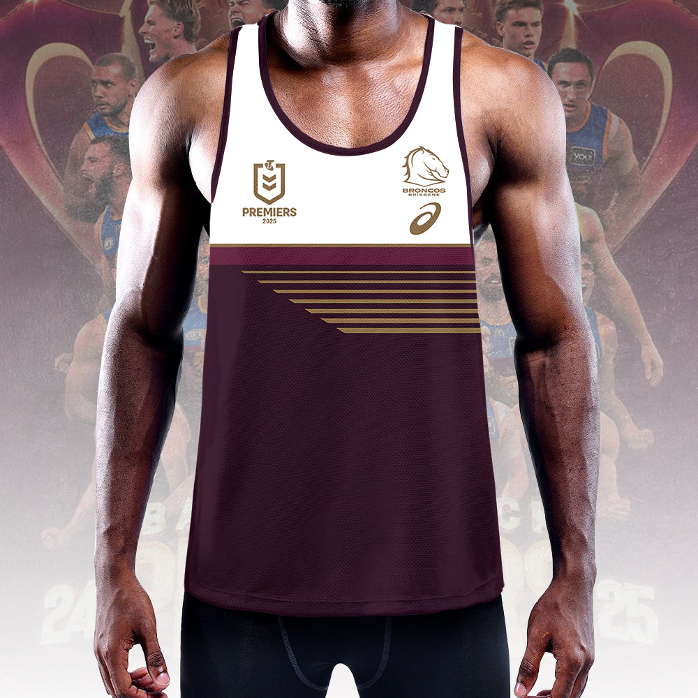 Brisbane Broncos 2025 Premiers Y-Back Muscle Tank Top – MAITM13371
