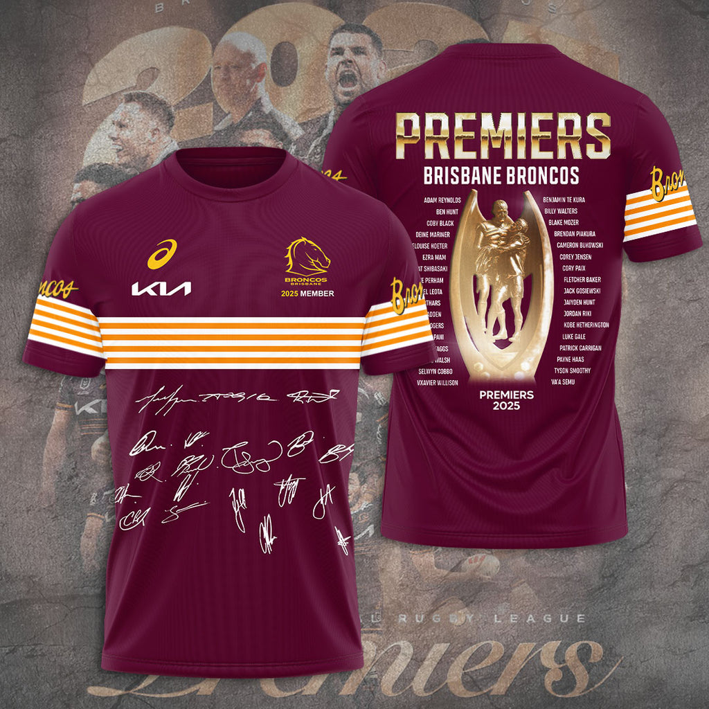 Brisbane Broncos 2025 Premiership 3D Apparel – TANTN17903