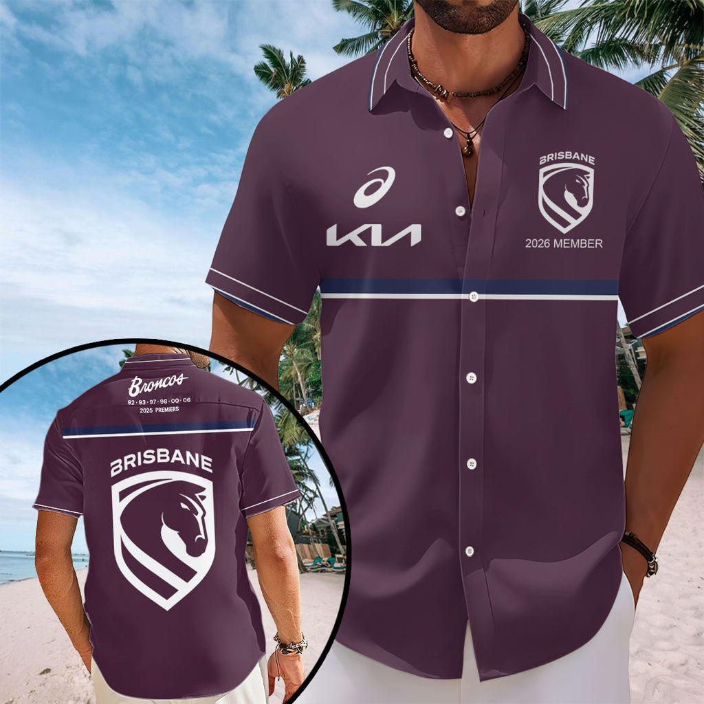 Brisbane Broncos 2026 Short Sleeve Button-Down Shirt – TANTN20875