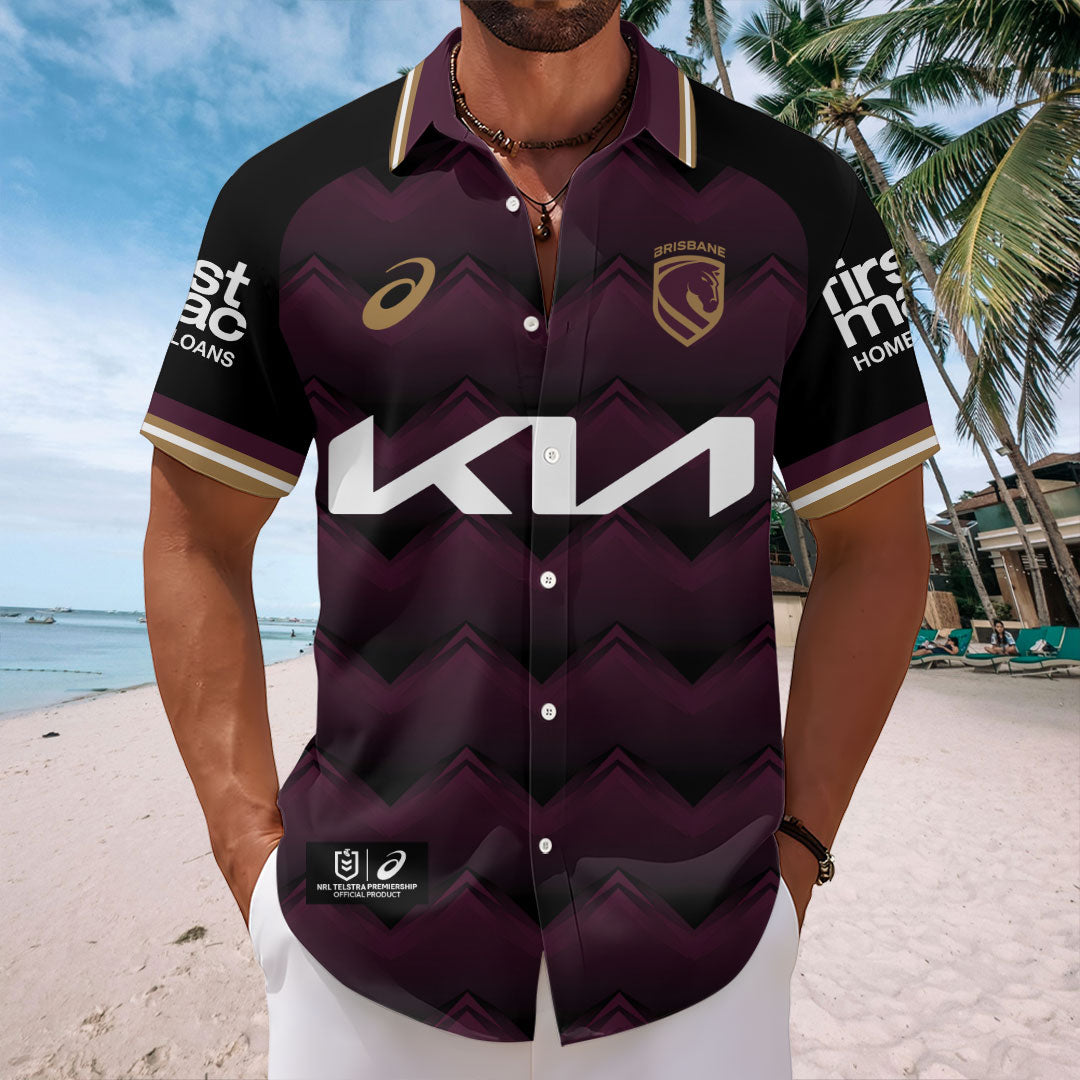 Brisbane Broncos 2026 Short Sleeve Button-Down Shirt – HOATT16247