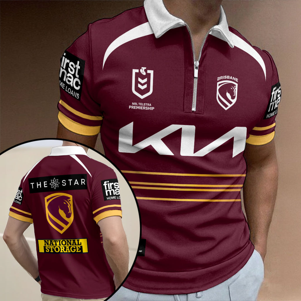 Brisbane Broncos 2026 Zip Polo Shirt – HOATT15909