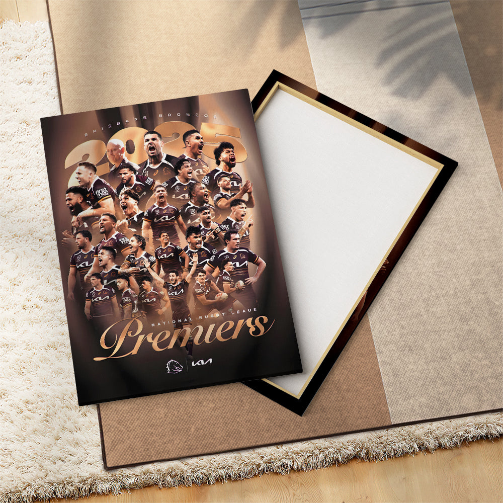 Brisbane Broncos Premiers 2025 Rectangle Canvas With Inner Frame – TANTN17892