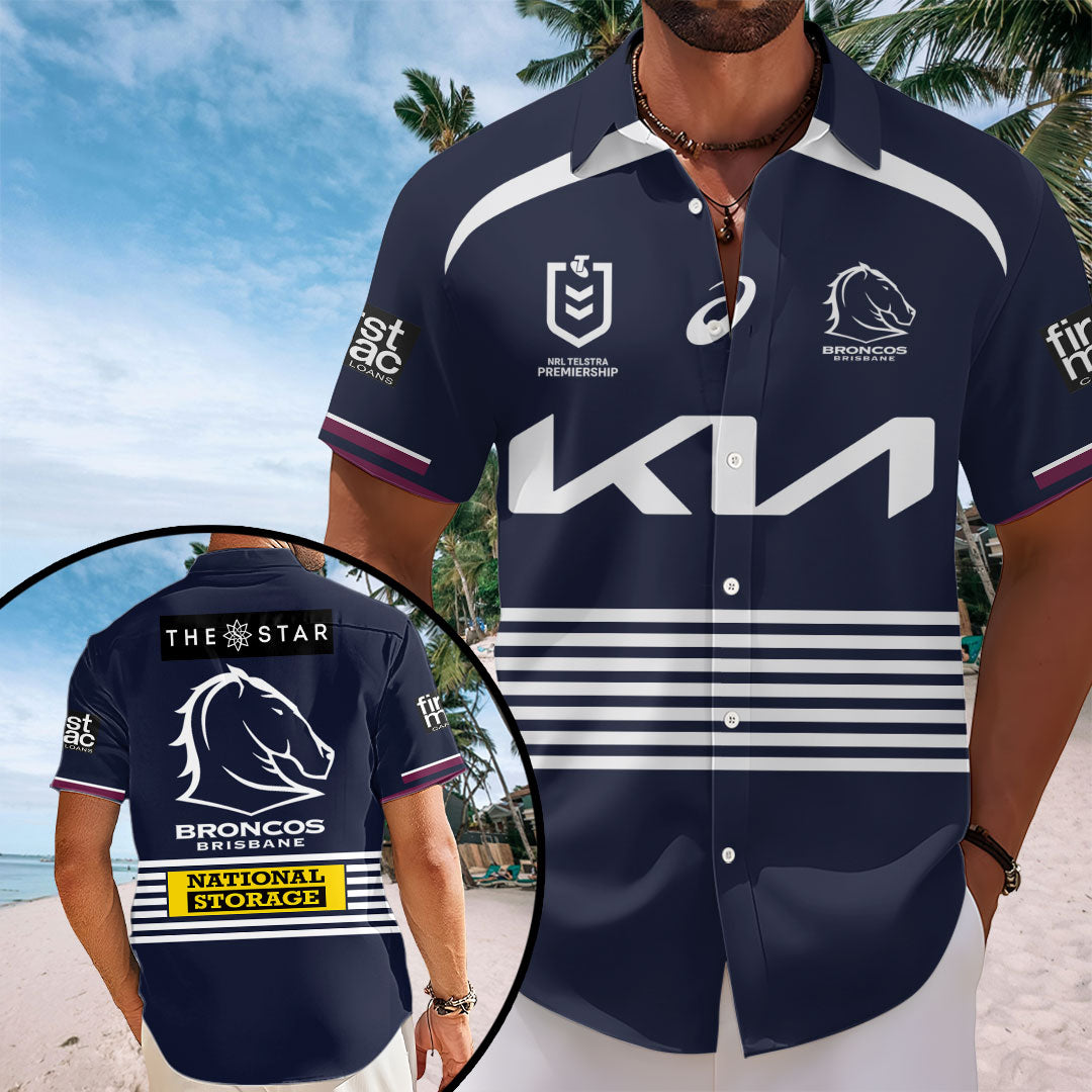 Brisbane Broncos Short Sleeve Button-Down Shirt – TANTN19031