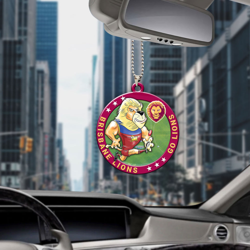 Brisbane Lions Custom Shape 2-sided Acrylic Car Ornament – HOATT13349