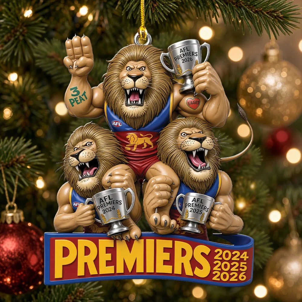 Brisbane Lions Custom Shape 2-side Printed Acrylic Ornament – TMTHU9581