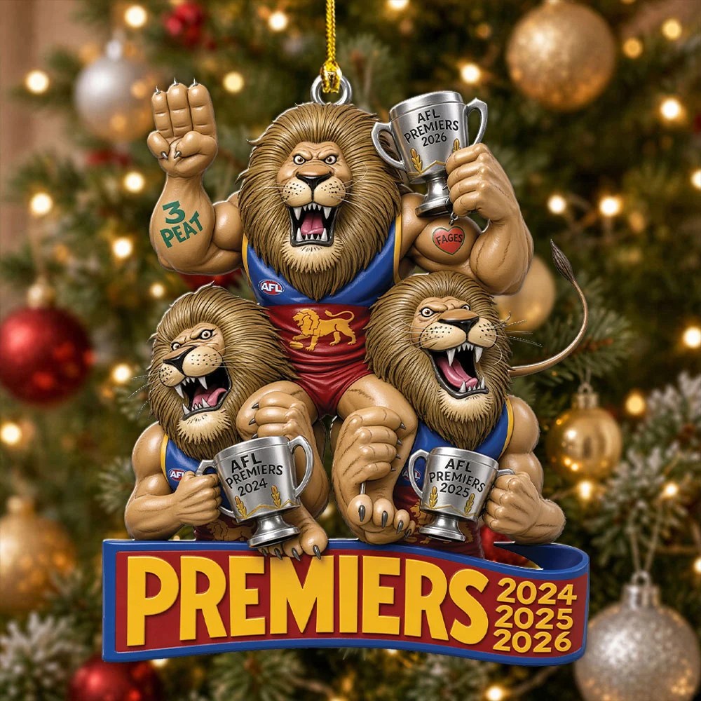 Brisbane Lions Custom Shape 2-side Printed Acrylic Ornament – TMTHU9581