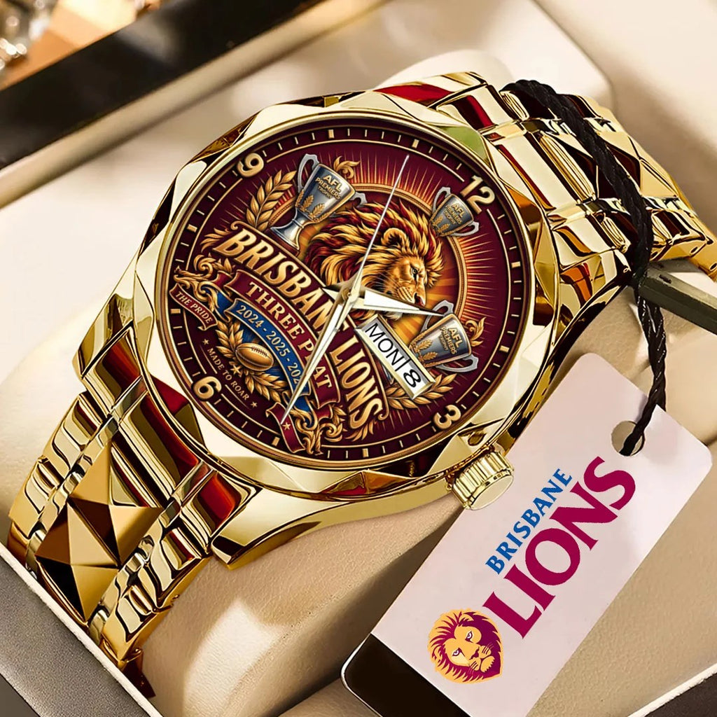 Brisbane Lions 2026 AFL Premiers Alloy Luxury Quartz Watch – TMTHU9810