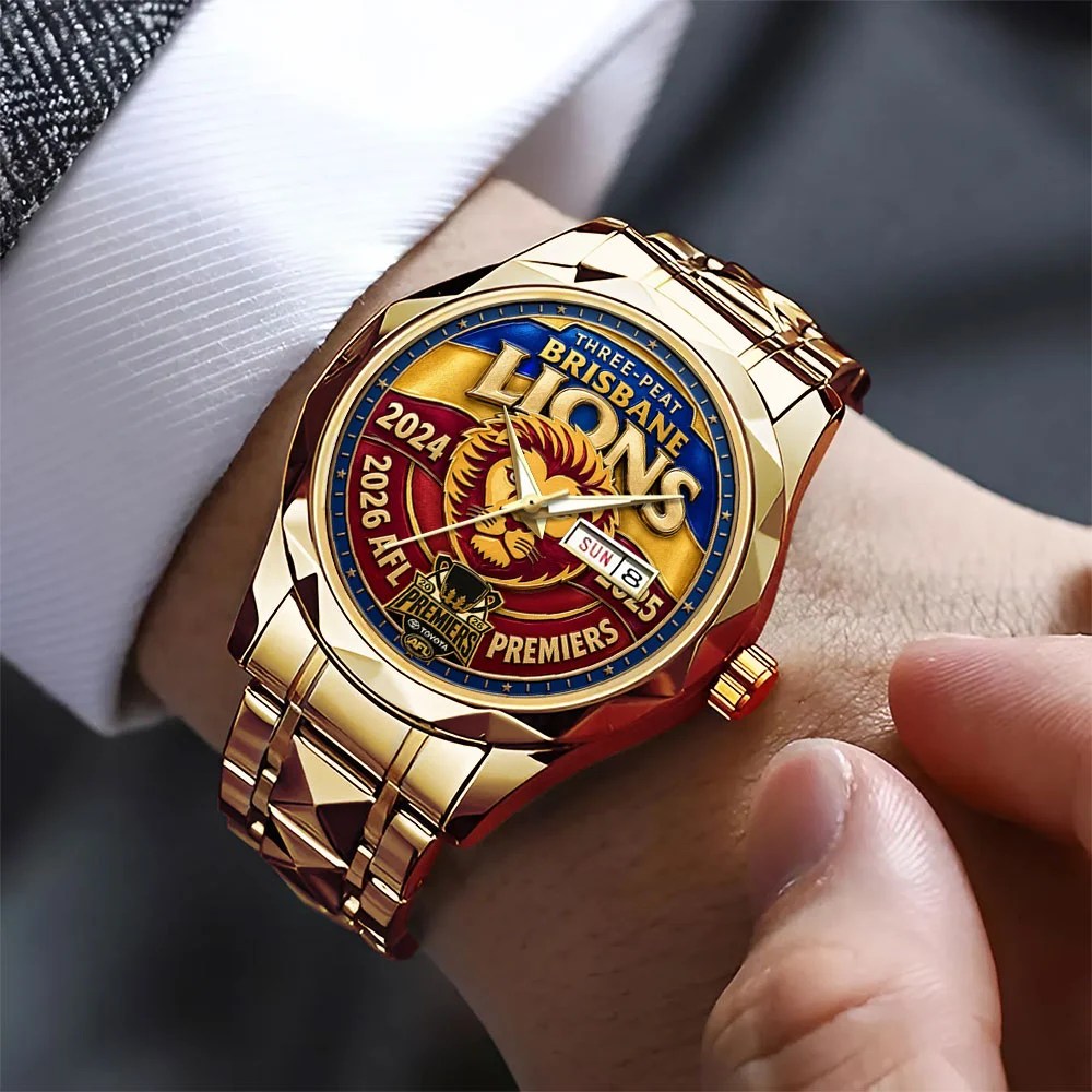 Brisbane Lions 2026 AFL Premiers Alloy Luxury Quartz Watch – MAITM15327