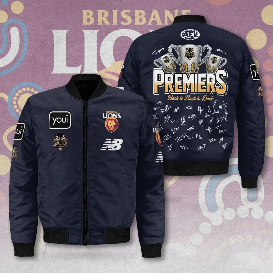 Brisbane Lions 2026 AFL Premiers 3D Bomber Jacket – TMTHU9629