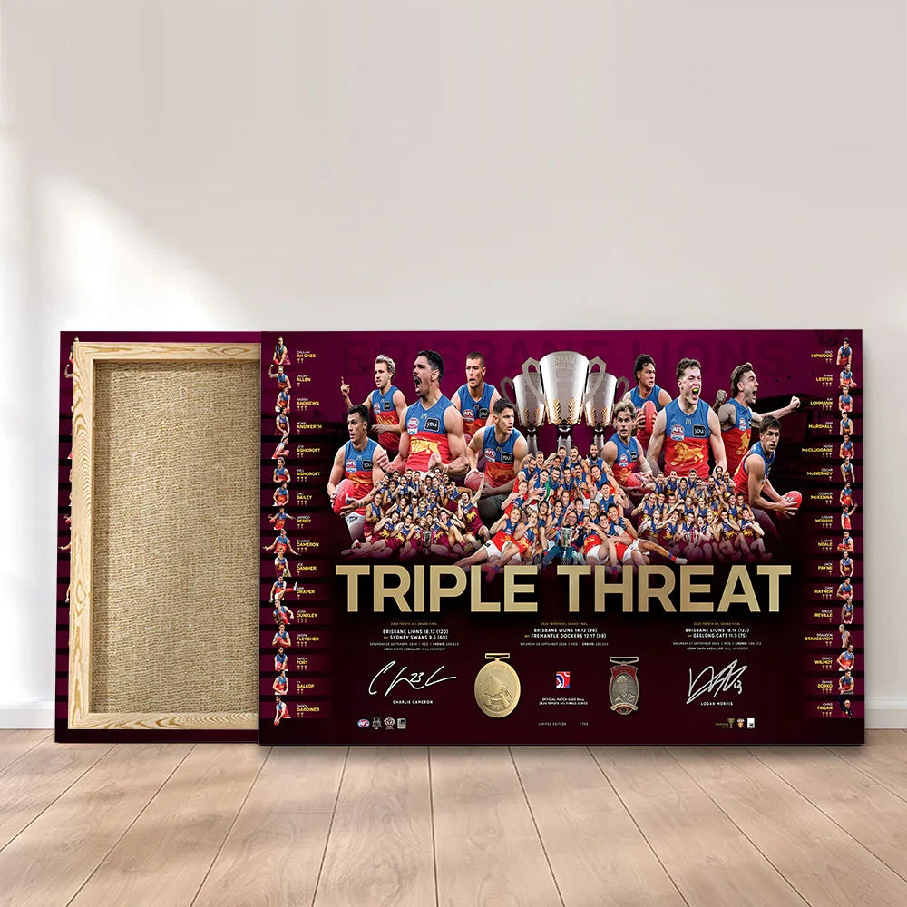Brisbane Lions 2026 AFL Premiers Canvas With Inner Frame – TANTN25815