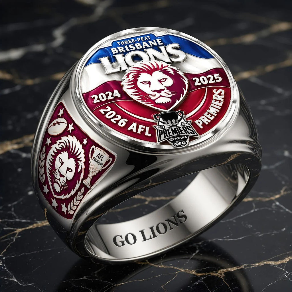 Brisbane Lions 2026 AFL Premiers 3D Engraved Ring – HOATT21328