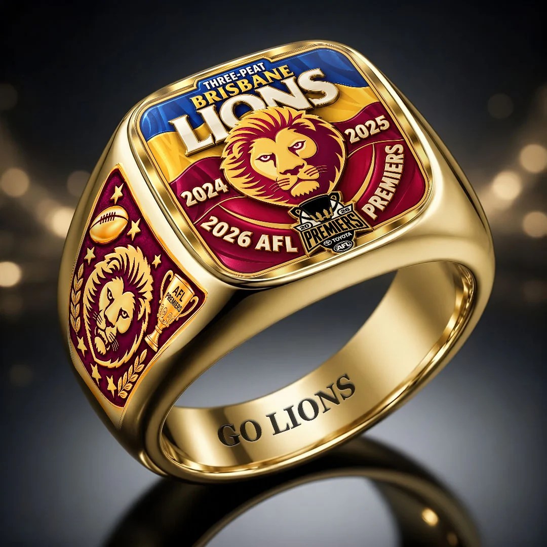 Brisbane Lions 2026 AFL Premiers 3D Engraved Ring – HOATT21328