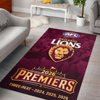 Brisbane Lions 2026 AFL Premiers Rectangular Rug – TMTHU9623