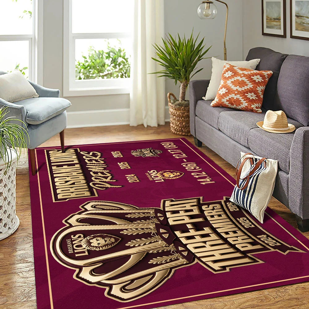 Brisbane Lions 2026 AFL Premiers Rectangular Rug – TMTHU9624