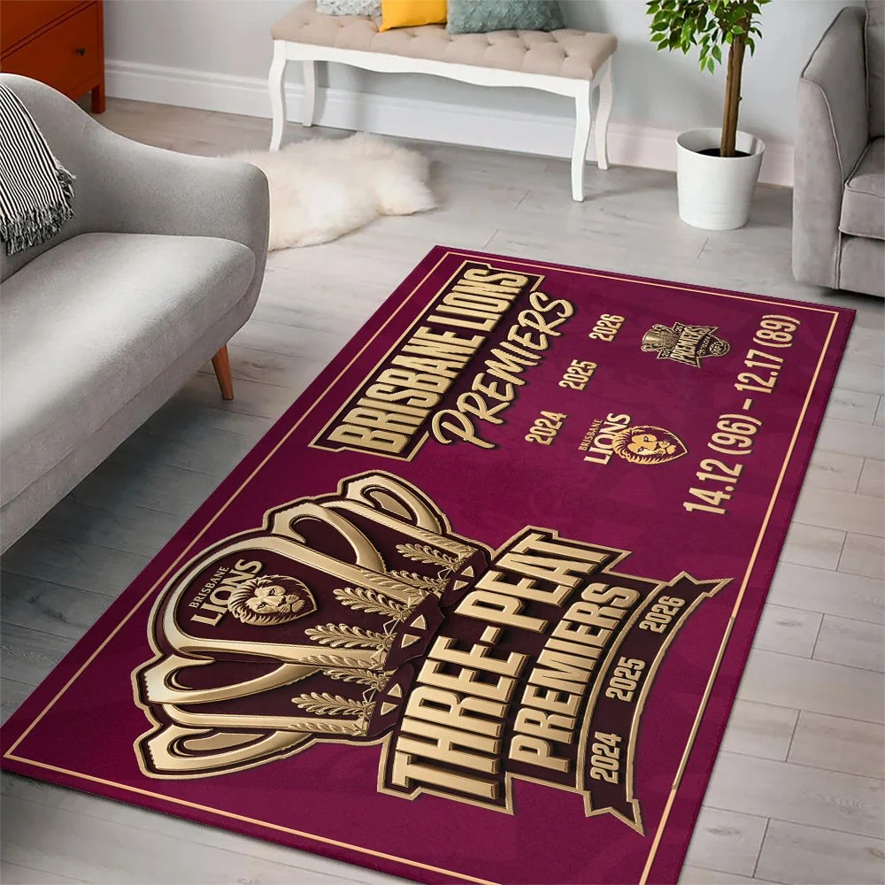 Brisbane Lions 2026 AFL Premiers Rectangular Rug – TMTHU9624