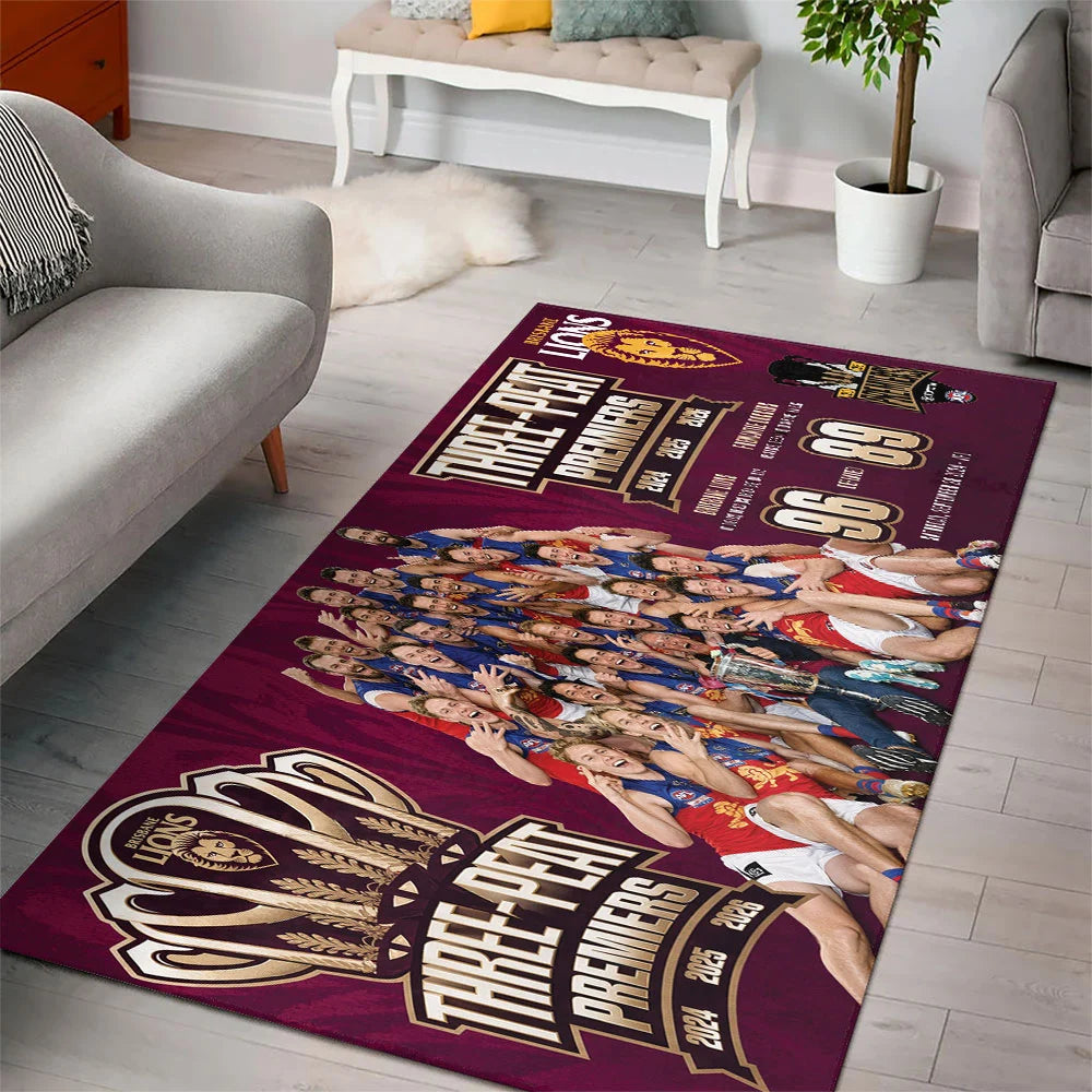 Brisbane Lions 2026 AFL Premiers Rectangular Rug – TMTHU9626