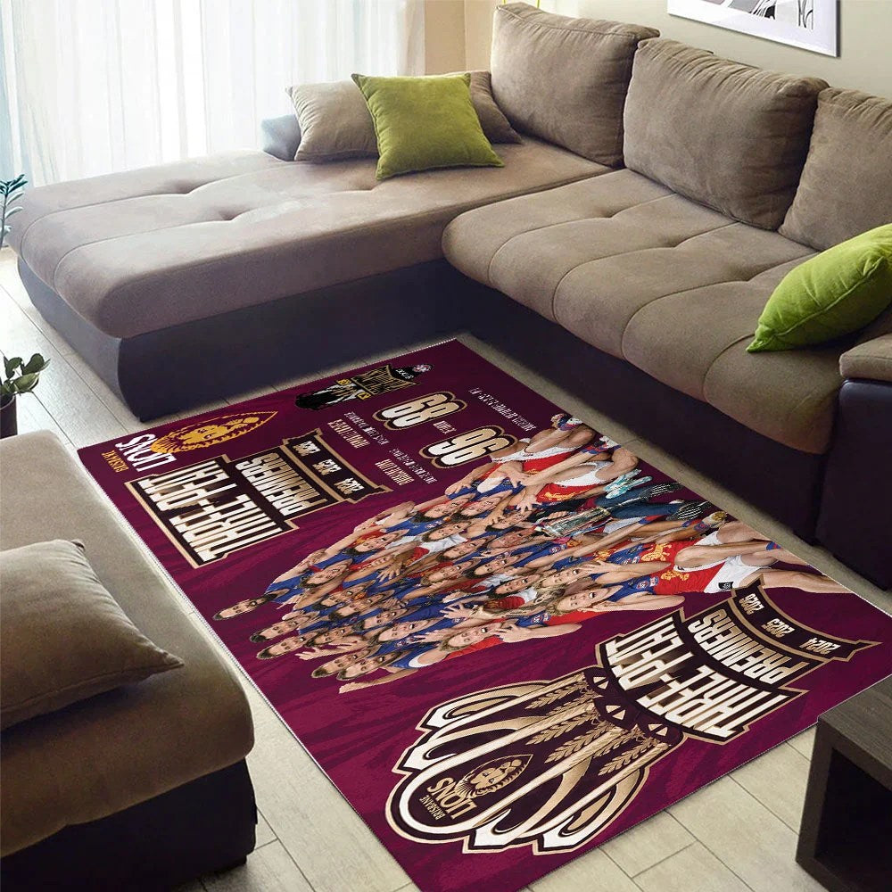 Brisbane Lions 2026 AFL Premiers Rectangular Rug – TMTHU9626