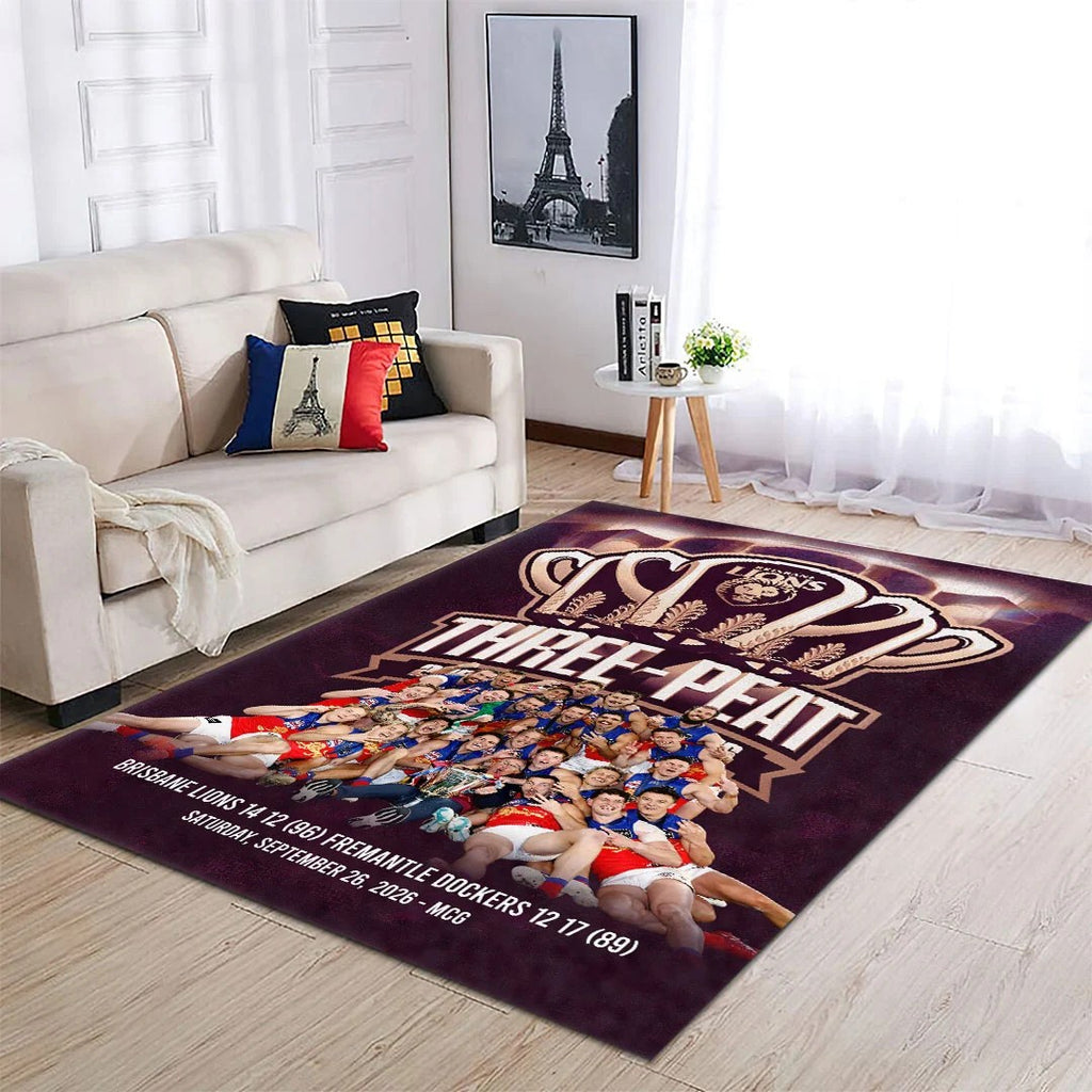 Brisbane Lions 2026 AFL Premiers Rectangular Rug – HOATT21325