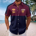 Brisbane Lions 2026 AFL Premiers Short Sleeve Button-Down Shirt – TMTHU9778