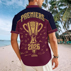 Brisbane Lions 2026 AFL Premiers Short Sleeve Button-Down Shirt – TMTHU9778