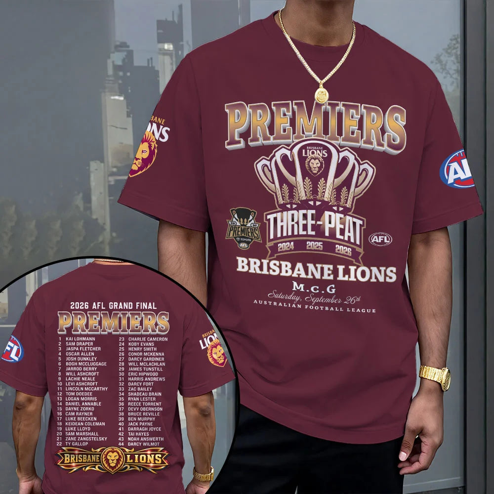 Brisbane Lions 2026 AFL Premiers 3D Apparel – MAITM15273
