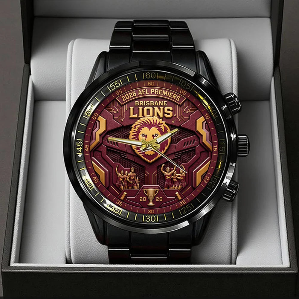 Brisbane Lions Black Stainless Steel Watch – TMTHU9583