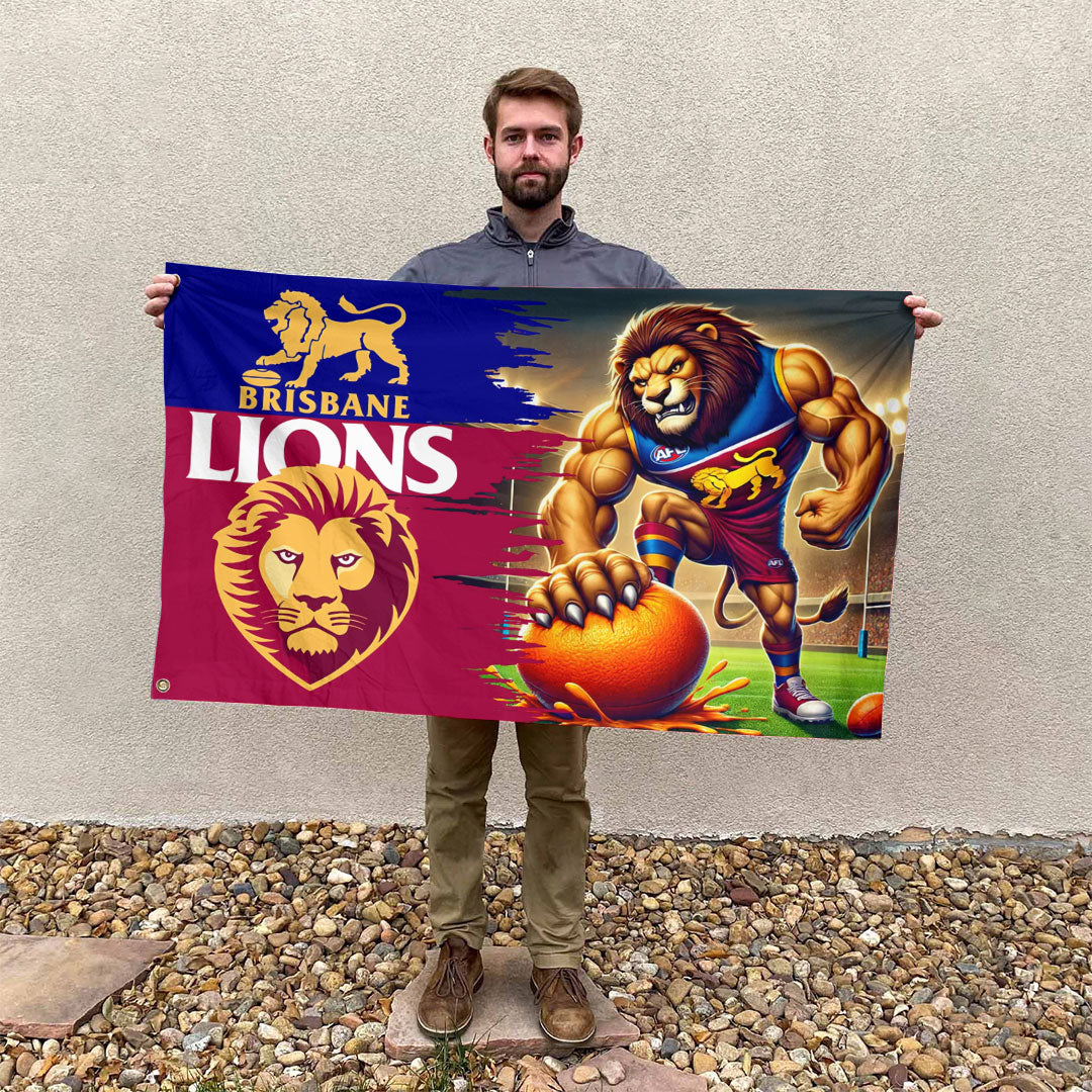 Brisbane Lions 3D Double-side House Flag – HOATT13306