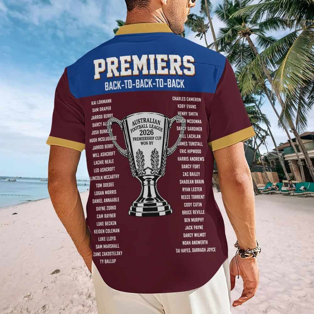 Brisbane Lions Short Sleeve Button-Down Shirt – TMTHU9575